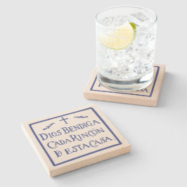 Porta-copo De Pedra Dios bendiga cada rincon