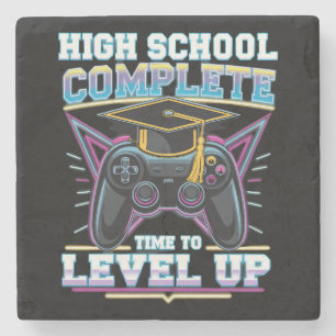Porta-copo De Pedra Diploma de Conclusão do Ensino Médio para Gamers