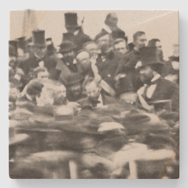 Porta-copo De Pedra Discurso de Abe Lincoln em Gettysburg: Fim da Guer (Frente)