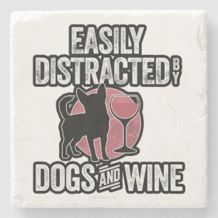 Porta-copo De Pedra Distração fácil de cães e vinhos