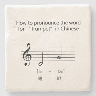 Porta-copo De Pedra Dito Chinês "trompete" com Notação de Música I
