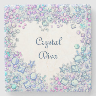 Porta-copo De Pedra divisa de cristal de gemstone pastel bonito