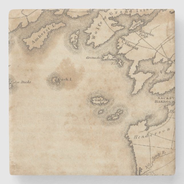 Porta-copo De Pedra Do leste. Extremidade do Lago Ontário (Frente)