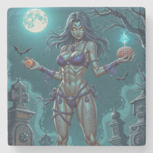 Porta-copo De Pedra Doce de Halloween ou Namorada Zumbi com Miolos