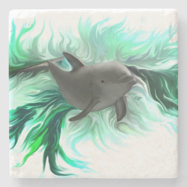 Porta-copo De Pedra Dolphin Baby (Frente)