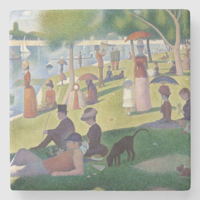 Porta-copo De Pedra Domingo na pintura de La Grande Jatte Seurat (Frente)