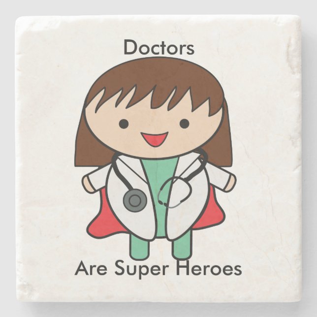 Porta-copo De Pedra Doutor Super Hero Kawaii Personalizar Mulher (Frente)