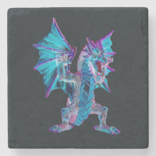 Porta-copo De Pedra Dragão Azul Fantasia