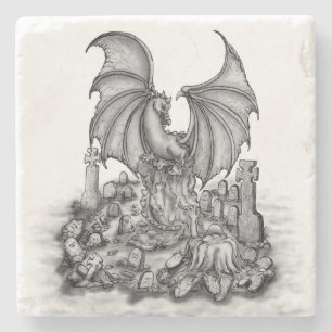 Porta-copo De Pedra Dragão com Zombie