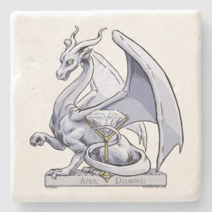 Porta-copo De Pedra Dragão de abril Birthstone: Diamante