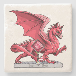 Porta-copo De Pedra Dragão do Birthstone de julho: Rubi