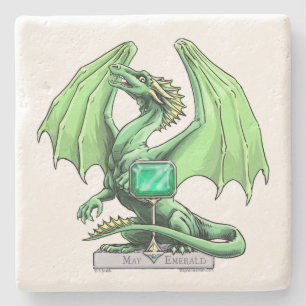 Porta-copo De Pedra Dragão do Birthstone de maio: Esmeralda