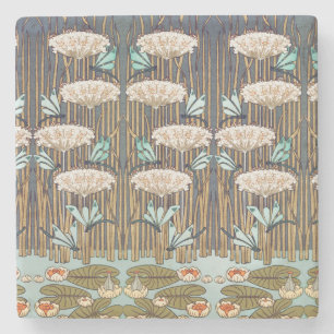 Porta-copo De Pedra Dragões Água Lírios Marsh Art Nouveau