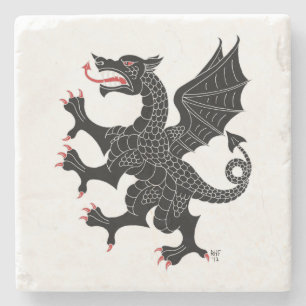 Porta-copo De Pedra Dragon Rampant Sable