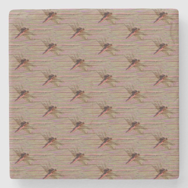 Porta-copo De Pedra Dragonfly Colorful (Frente)