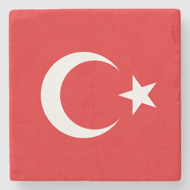 Porta-copo De Pedra Drapeau Turquie (Frente)