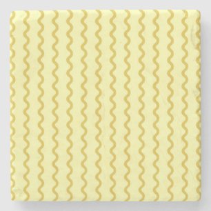 Porta-copo De Pedra Drinkware Moderno Mínimo de Stripe de Onda Amarelo