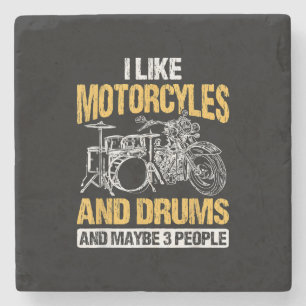 Porta-copo De Pedra Drummer Drummer Eu Gosto De Motociclos E Tambores