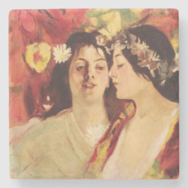 Porta-copo De Pedra Duas musas de Primavera (por Stefan Luchian)