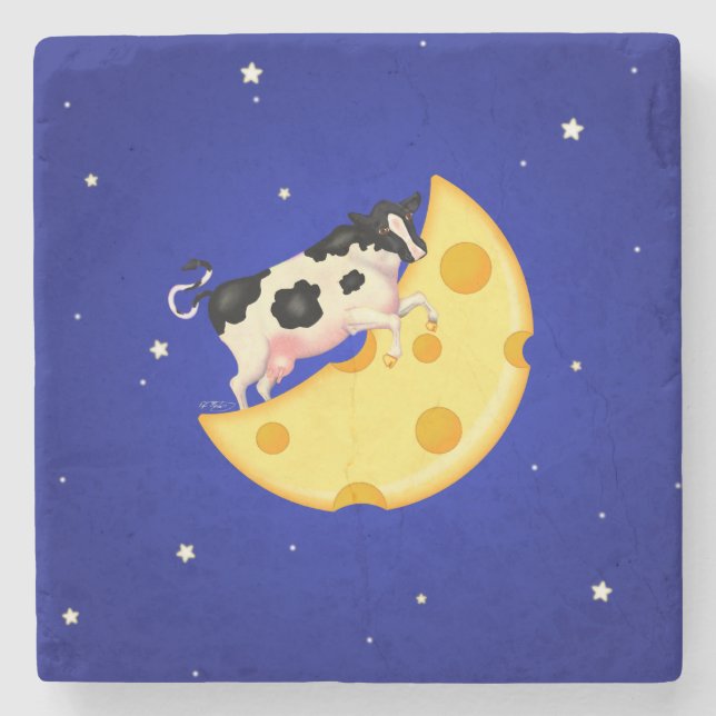 Porta-copo De Pedra E a vaca saltou sobre a lua de queijo (Frente)