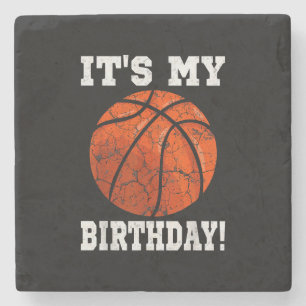 Porta-copo De Pedra É o meu Aniversário, jogador de basquetebol.