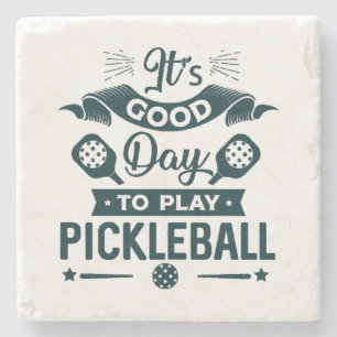 Porta-copo De Pedra É um bom dia para jogar Pickleball