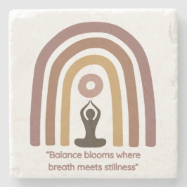 Porta-copo De Pedra Earth-Toned Mindfulness Rainbow Yoga Design