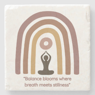 Porta-copo De Pedra Earth-Toned Mindfulness Rainbow Yoga Design