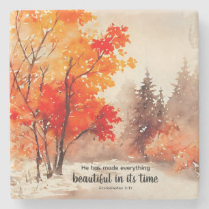 Porta-copo De Pedra Eclesiastes 3:11 Bíblia Verso Cair Aquarela