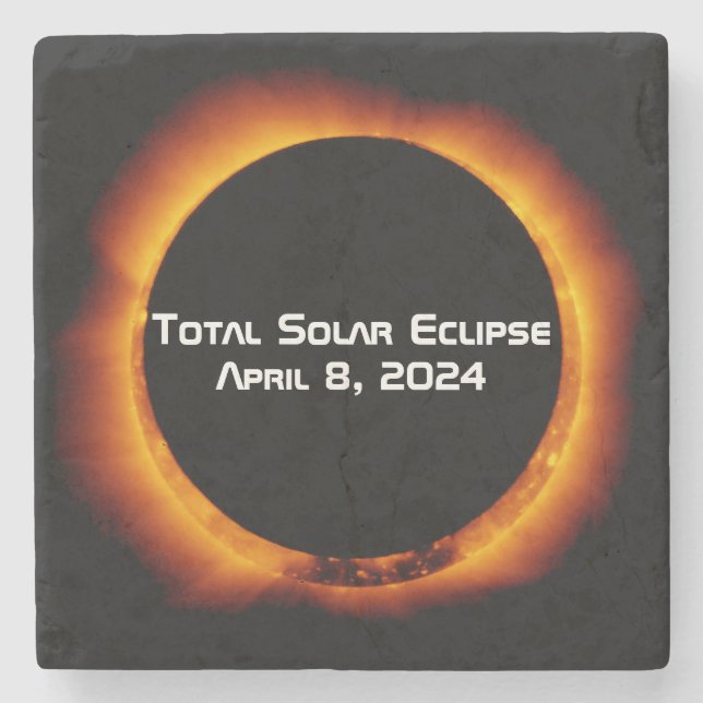 Porta-copo De Pedra Eclipse Solar Total 2024 (Frente)