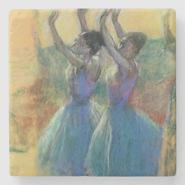 Porta-copo De Pedra Edgar Degas | dois dançarinos azuis (Frente)