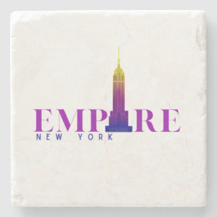 Porta-copo De Pedra Edifício Empire State-Nova York-Roxo Vibrante-