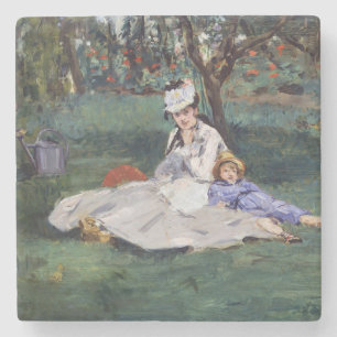 Porta-copo De Pedra Edouard Manet - A família Monet no seu jardim