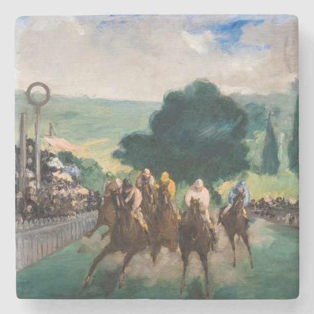 Porta-copo De Pedra Edouard Manet - As Corridas em Longchamp (Frente)