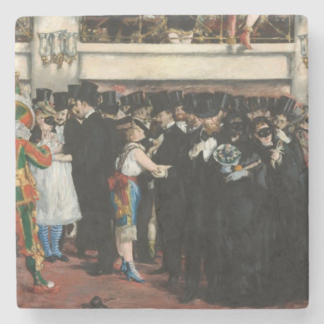 Porta-copo De Pedra Edouard Manet - Bola mascarada na Ópera (Frente)