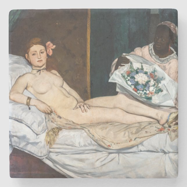 Porta-copo De Pedra Edouard Manet - Olympia (Frente)