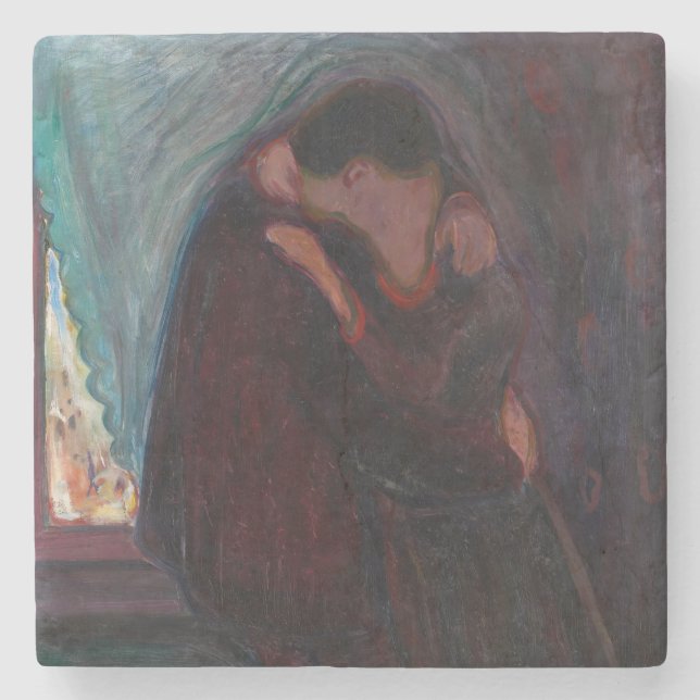 Porta-copo De Pedra Edvard Munch - O Beijo (Frente)