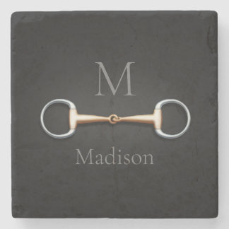 Porta-copo De Pedra Eggbutt Snaffle Bit Monogramed Equestrian