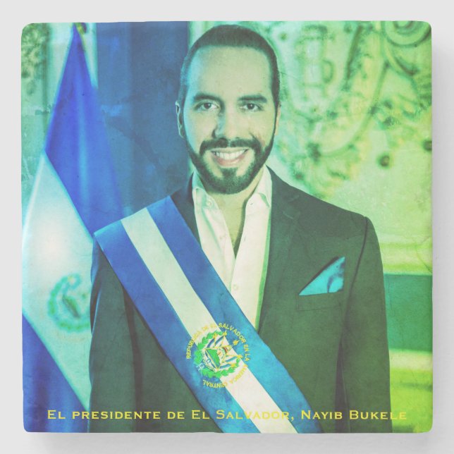 Porta-copo De Pedra El presidente de El Salvador, Nayib Bukele (Frente)