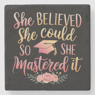 Porta-copo De Pedra Ela Acreditava Que Podia, Então Ela Mastrou.