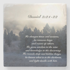 Porta-copo De Pedra Ele muda tempos e estações, Daniel 2:21 Bíblia