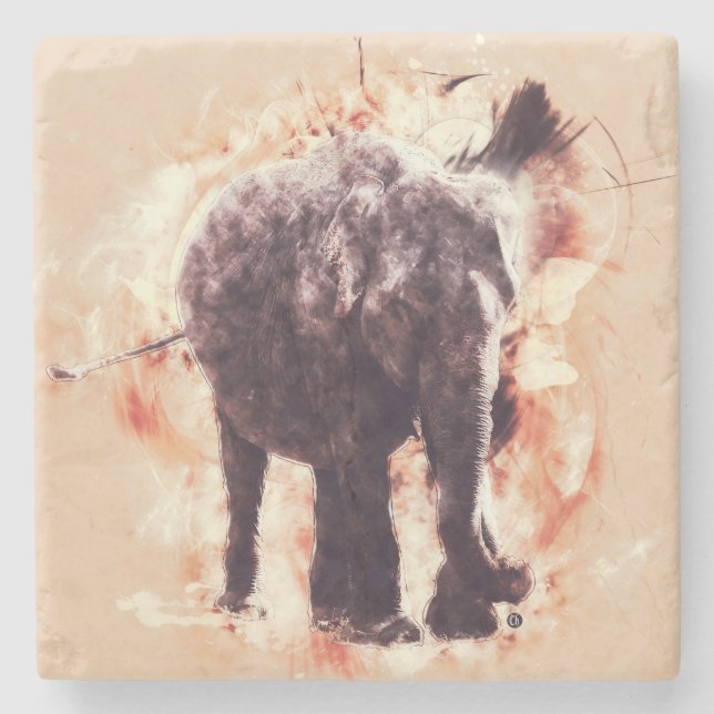 Porta-copo De Pedra Elefante (Frente)
