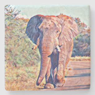 Porta-copo De Pedra elefante do aquarell