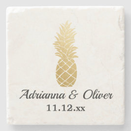 Porta-copo De Pedra Elegância tropical | Casamento de ananás