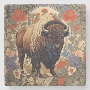 Porta-copo De Pedra Elegante Bison William Morris Inspirou