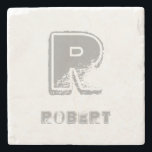 Porta-copo De Pedra Elegante Monogramed Modelo Design Rustic<br><div class="desc">Porta copos Rústica De Carroçaria Rústica De Design Monograma Elegante.</div>