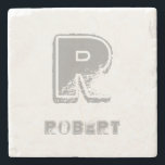 Porta-copo De Pedra Elegante Monogramed Modelo Design Rustic<br><div class="desc">Porta copos Rústica De Carroçaria Rústica De Design Monograma Elegante.</div>