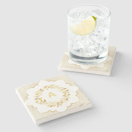 Porta-copo De Pedra Elegante ornamento islâmico com estrutura floral