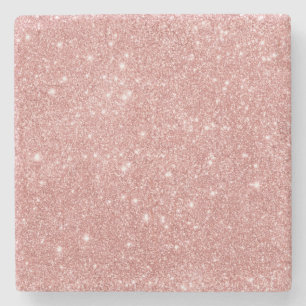Porta-copo De Pedra Elegante Rosa de Lúpulo Glitter Faux Glitter