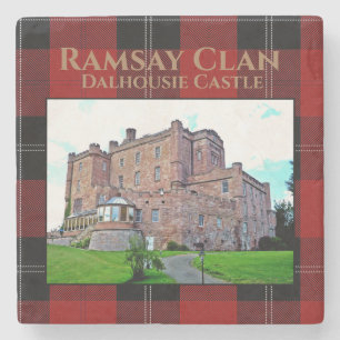 Porta-copo De Pedra Elegante Scottish Ramsay Clan Castle Tartan